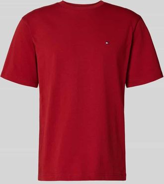 Tommy Hilfiger Relaxed Fit T-Shirt aus reiner Baumwolle in Dunkelrot, Gr&ouml;&szlig;e XXL
