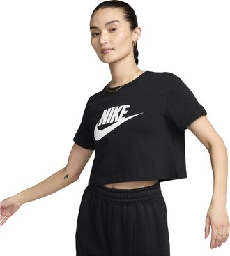 Nike (WMNS) Nike Sportswear Essential Short Casual Crew Neck Short Sleeve T-Shirt Black BV6176-010