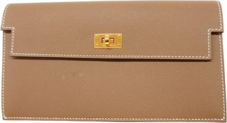 Herm&egrave;s Etoupe Gray Long Wallet (Bi-Fold) (Pre-Owned)