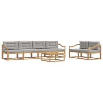 vidaXL Conjunto De Sof&aacute;s De Exterior 6 Pcs Blanco Y Gris Claro Vidaxl