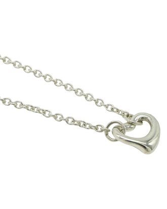 Tiffany & Co. Silver Elsa Peretti Diamond Open Heart Bracelet (Authentic Pre- Loved)