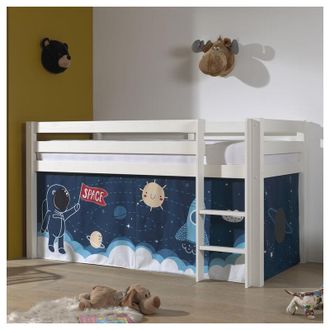 M&S Collection M&s - Cama De Media Altura 90x200 Con Somier Y Funda Space Vipack Pino Blanco