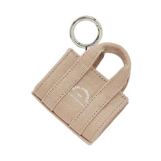 Karl Lagerfeld Accessoires, Dames, Beige, ONE Size, Katoen, Rue St-Guillaume Shopper Sleutelhanger