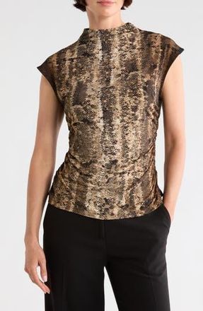 DKNY Funnel Neck Jersey Top in Mojave at Nordstrom Rack, Size Xx-Large