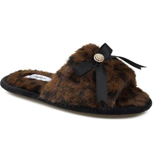 Candie's Wendy Faux Fur Slide Sandal in Brown at Nordstrom, Size 10