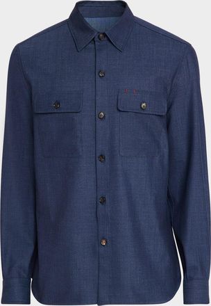 Isaia Men & apos;s Summertime Denim Shirt