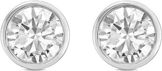 Diana M. Jewels 14KT WHITE GOLD LAB GROWN ROUND STUDS IN A BEZEL SETTING WEIGHING 4.00 CTS TW
