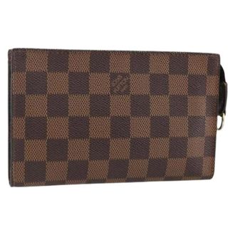 Louis Vuitton Pre-owned Clutches, female, Brown, Size: ONE SIZE Pre-owned Damier Ebene Pouch