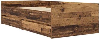 vidaXL Estructura De Cama Con Caj&oacute;n Madera Envejecida 90 X 190 Cm Vidaxl