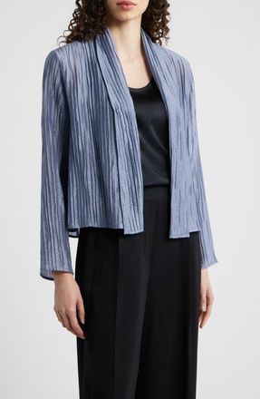 Eileen Fisher High Collar Tie Waist Jacket in Flint at Nordstrom, Size X-Large