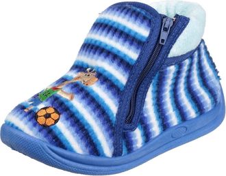 Mirak Unisex Childrens Blue Faux Fur Upper Slip On Rubber Sole Safari Slippers 18