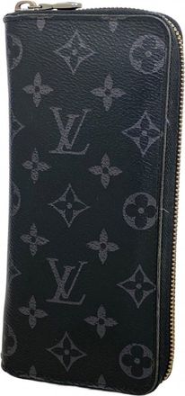 Louis Vuitton Black Gray Long Wallet (Bi-Fold) (Pre-Owned)