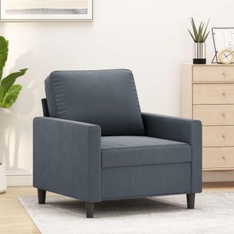 vidaXL Sill&oacute;n De Terciopelo Gris Oscuro 60 Cm Vidaxl
