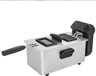 OEM Papas Fritas Con Freidora De 3l, Alitas De Pollo, Pollo Frito, Temperatura Ajustable, Ventana Visual De Un Solo Tamiz, Freidora El&eacute;ctrica De Un Solo T