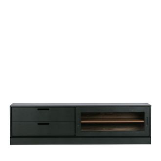 Woood Mueble tv de madera negra