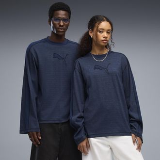 Puma T-shirt a maniche lunghe T7 unisex, Abbigliamento, Blu, XXL