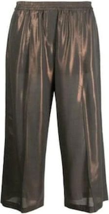 Brunello Cucinelli Broeken, Dames, Grijs, S, Wijde broeken