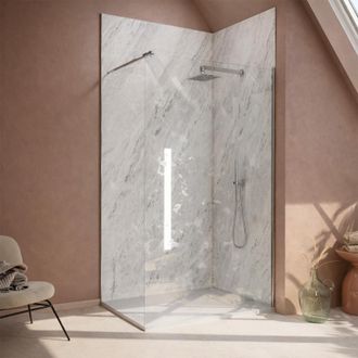 Aurlane Pack De 2 Paneles Murales Piedra Artic Storm 90+120x250 + Perfiles Cromados