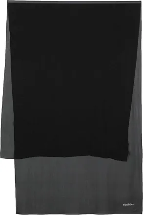 Max Mara embroidered logo silk scarf - women - Silk - One Size - Black