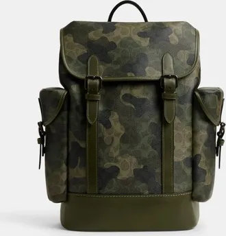 Coach Hitch Backpack In Signature Camo Print