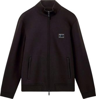Emporio Armani Felpa con zip integrale con placca logo - - Sweatshirts & Hoodies - Uomo - Marrone - M