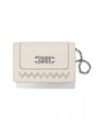 Brighton Womens Interlok Medium Wallet In Beige /silver