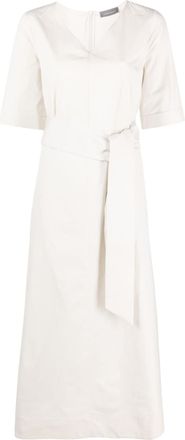 Lorena Antoniazzi belted midi dress - women - Cotton - 38 - Neutrals