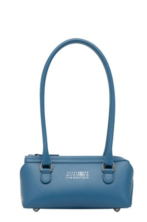 Maison Margiela Blue New Bauletto J Mini Double Top Handle Leather Shoulder Bag