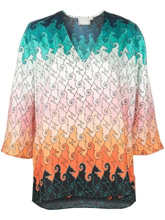 Mary Katrantzou pathos geometric-print silk blouse - women - Silk - 14 - Multicolour