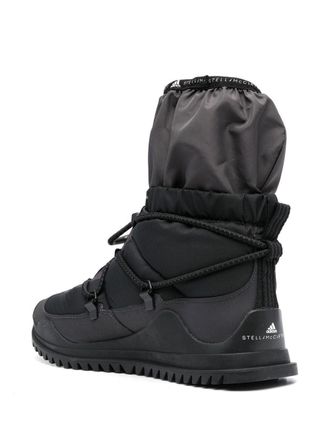 adidas by Stella McCartney Logo-Tape Lace-Up Boot - Black