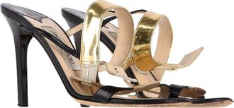 Jimmy Choo London Womens Leather T-Strap Heel Sandal (Authentic Pre-Loved)