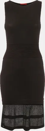 Carolina Herrera Black Stretch Knit Midi Dress