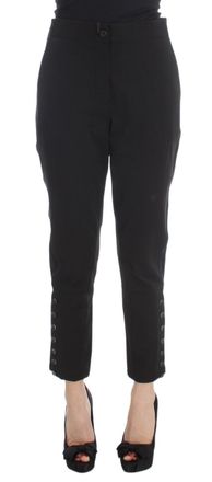 Ermanno Scervino Black Cotton Blend Capri Cropped Womens Pants