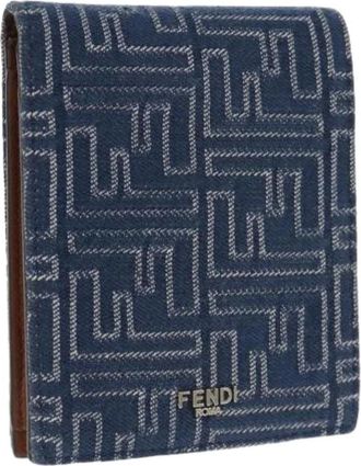 Fendi Pre-owned Wallets, female, Blue, Size: ONE SIZE Pre-owned Canvas Wallet