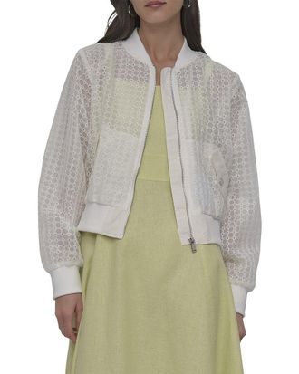 DKNY Eyelet Organza Bomber Jacket