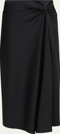 Max Mara Ruched-Detail Midi Skirt