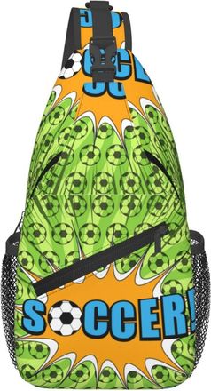 Generic Comic Sport Football Bright Green Cross Body Bag Trendy Shoulder Bag Anti Theft Backpack For Workout Cycling Runner