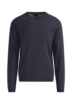 Fynch-Hatton Strickpullover FYNCH-HATTON, Herren, Gr. XXL, blau (navy), Strick, Obermaterial: 100% Baumwolle, unifarben, regular fit taillenbedeckt, Rundhals, gera