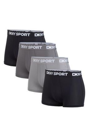 DKNY Pack of 4 Assorted Trunks in Black/Charcoal/Grey/Black at Nordstrom Rack, Size X-Large