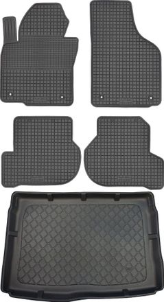 OEM Volkswagen Golf Vi Hatchback De 09.2008 A 09.2012. Juego: Alfombrillas De Goma Para Coche + Alfombrilla Para Maletero