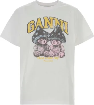Ganni Mujer, Camisetas, Blanco, Talla: L