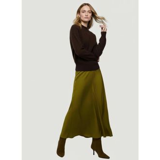 Majestic Filatures Cashmere Long Sleeve Crewneck Sweater in Chocolat at Nordstrom, Size 3