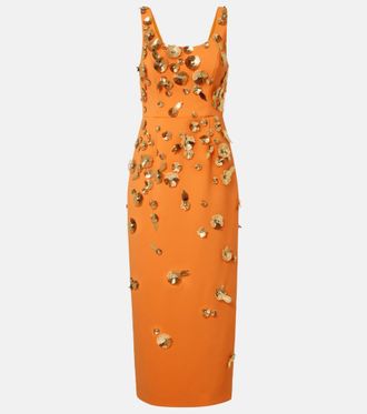 Carolina Herrera Floral-applique cocktail dress