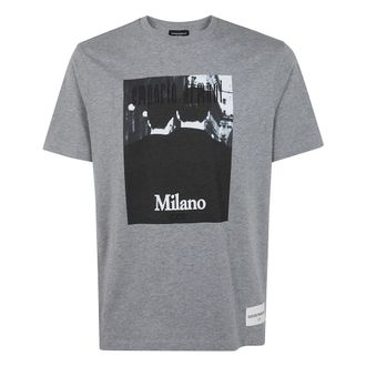 Emporio Armani Jersey T-Shirt - Heren - T-shirts - Grijs - S - Katoen - Tops