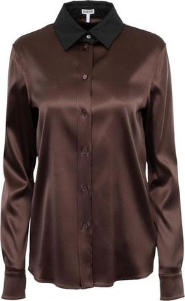 Loewe Brown Silk Dress Womens Shirt