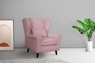 HOME AFFAIRE Sessel »Ohrensessel CHISTELLE, wahlweise mit Polsterhocker« mit Wellenunterfederung, Masse: B/T/H: 81/87/99 cm