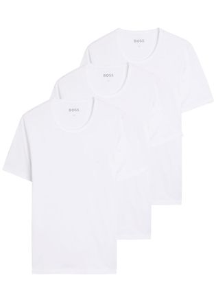 BOSS Boss Classic Logo-embroidered Cotton T-shirt - set of Three - White - Xxl