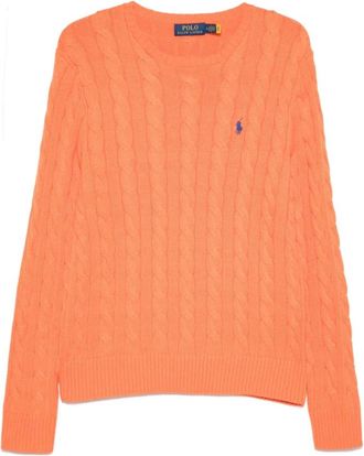 Polo Ralph Lauren Casual Oranje Katoen Lange Mouw Pullover - Heren - Ronde hals truien - Oranje - L - Katoen - Truien & Vesten