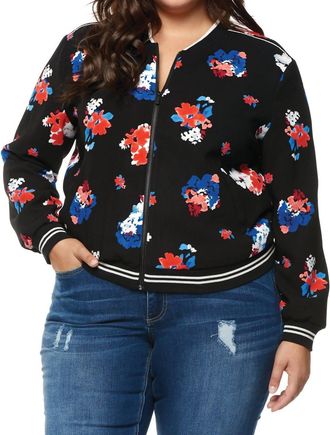 Dex Clothing Zip Up Floral Jacket - Plus In Pattern