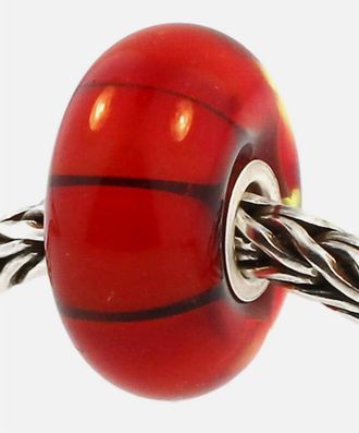 Trollbeads Womens Pumpkin Glass Bead Charm In Red